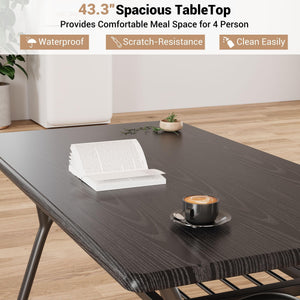 5-Piece Dining Table Set with 4 Boucle Chairs & Storage Shelf