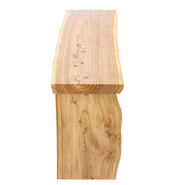 Live Edge Solid Elm Wood Bench