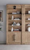Contemporary 8' Tall Wood Bookcase with Sconce Lighting