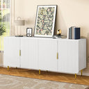65" Fluted Sideboard Buffet Cabinet with 4 Doors & Adjustable Shelves
