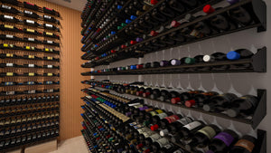 Wall Mount Wine Rack – 12 Bottle Stainless Steel, Matte Black, 3FT