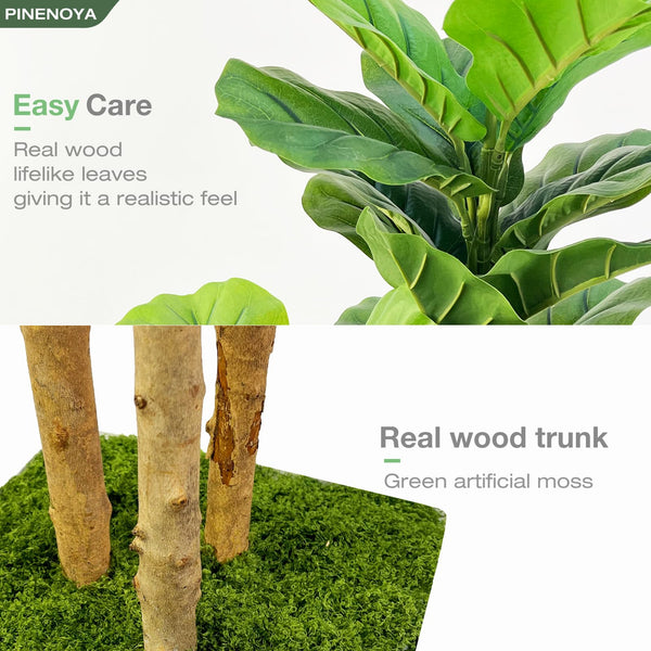 Artificial Fiddle Leaf Fig Tree with Planter – 6 ft