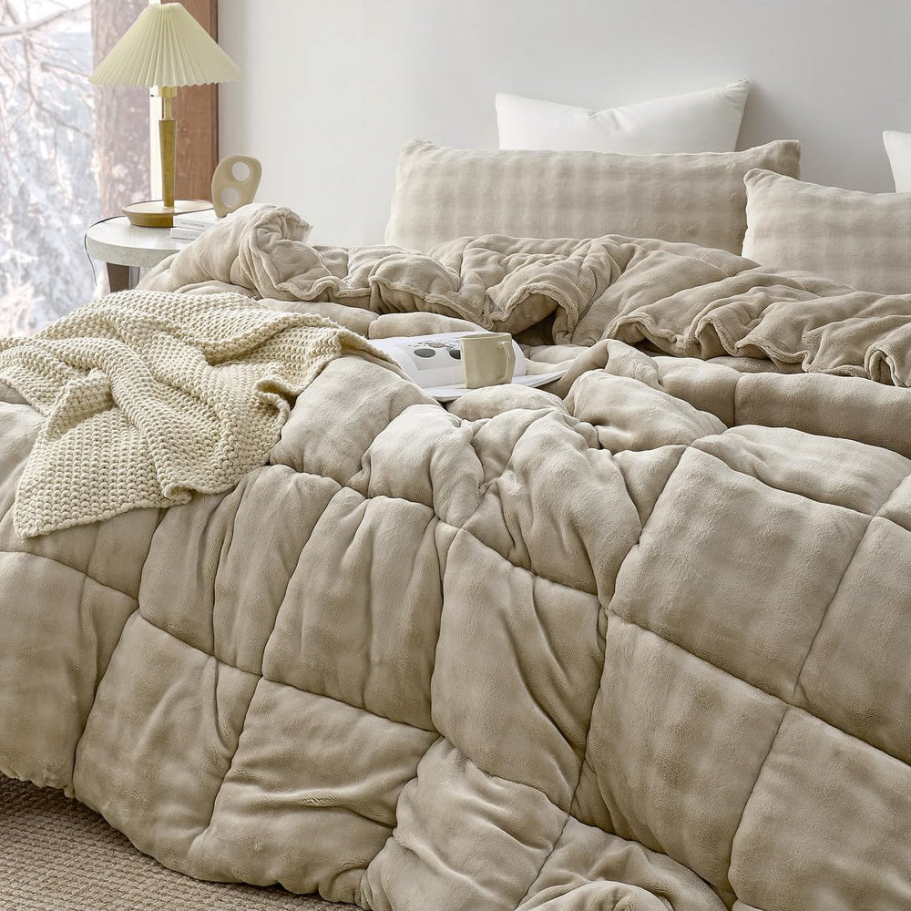 Puffy Plush Oversized Comforter Set - Timber Taupe