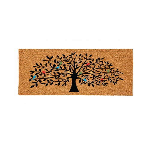 Tree of Life Coir Doormat — 2' x 5' Large Outdoor Indoor Welcome Mat