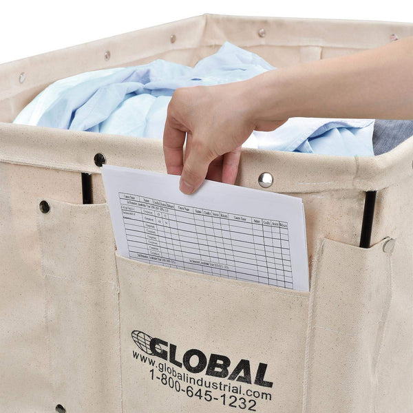 Canvas Basket Bulk Truck 8 Bushel — White