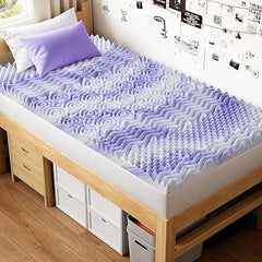 Memory Foam Mattress Topper with Cooling Gel & 7-Zone Support