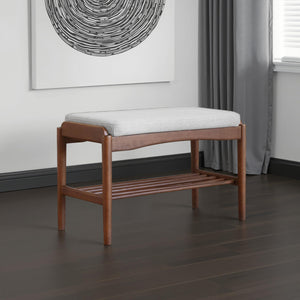 Black Walnut Shoe Bench with Cushion