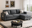 L-Shaped Sectional Sofa with Storage Ottoman