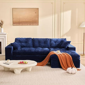 Modular L-Shaped Sectional Sofa with Ottoman