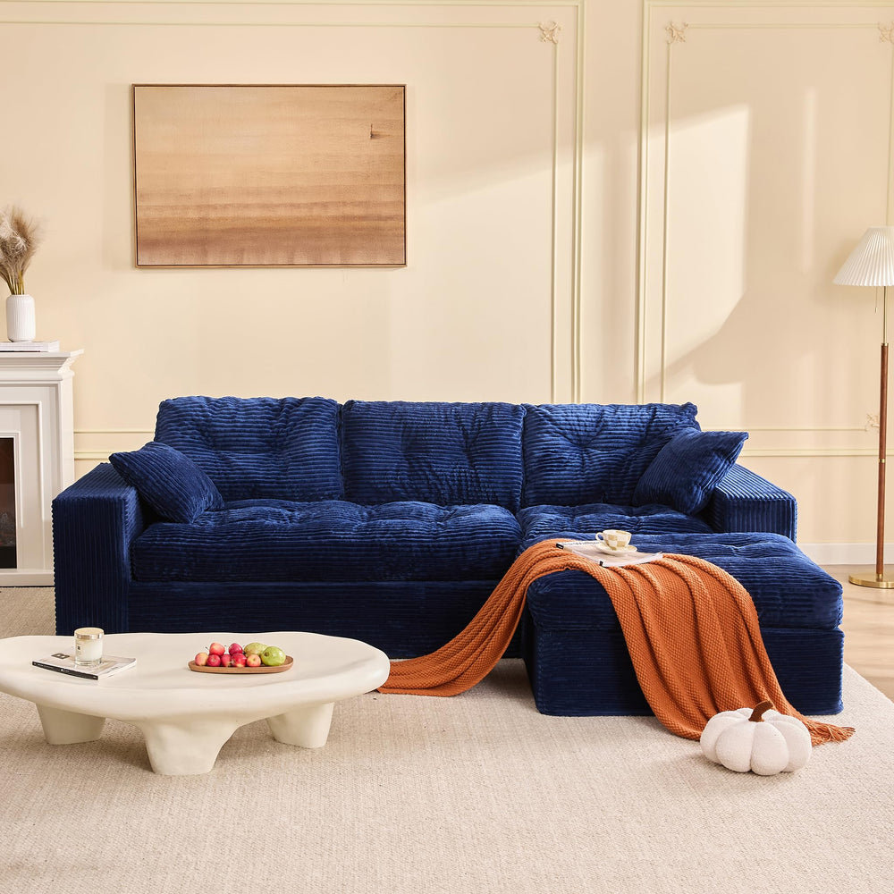 Modular L-Shaped Sectional Sofa with Ottoman