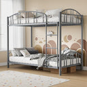 Twin Over Twin Bunk Bed Frame with Guardrail & Safety Ladder