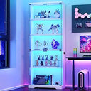 Glass Display Cabinet with RGB LED Lights & Lockable Doors