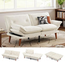Convertible Futon Sofa Bed with Adjustable Backrest & Armrest