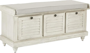 Coastal Lift-Top Storage Bench with Louvered Front