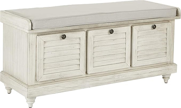 Coastal Lift-Top Storage Bench with Louvered Front