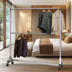 Z-Base Double Rod Garment Rack