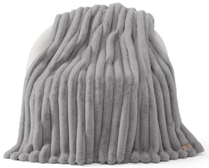 Faux Fur Throw Blanket – Reversible Plush Cozy Throw for Couch, Bed & Chair