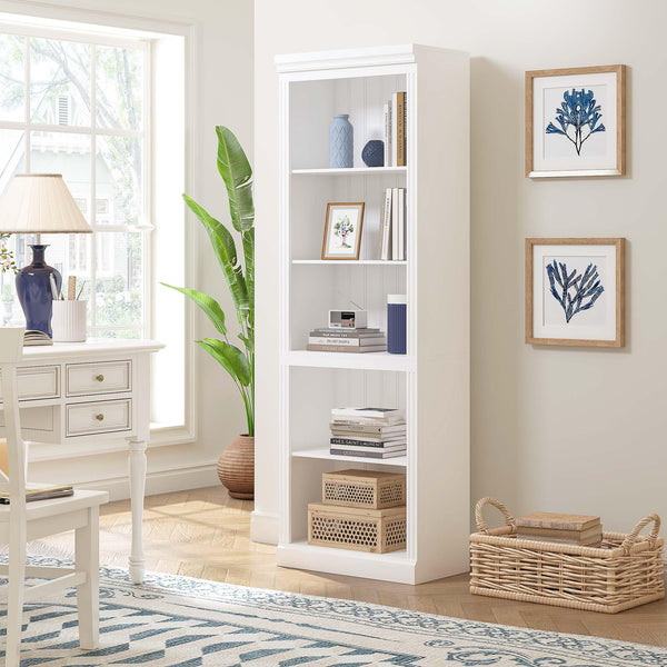 5-Tier Tall Bookshelf with Adjustable Shelves