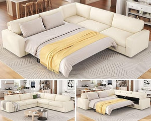 106" Oversized L-Shaped Sectional Sofa Bed with Storage