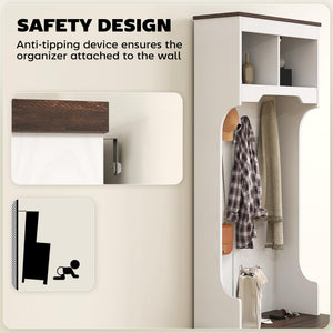 3-in-1 Hall Tree with Shoe Storage, Coat Rack & Entryway Bench