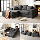 Modular Sectional Sofa with Removable Washable Cover – Dark Grey
