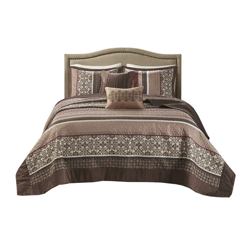 5-Piece Reversible Quilted Bedspread Set – Oversized King & Queen