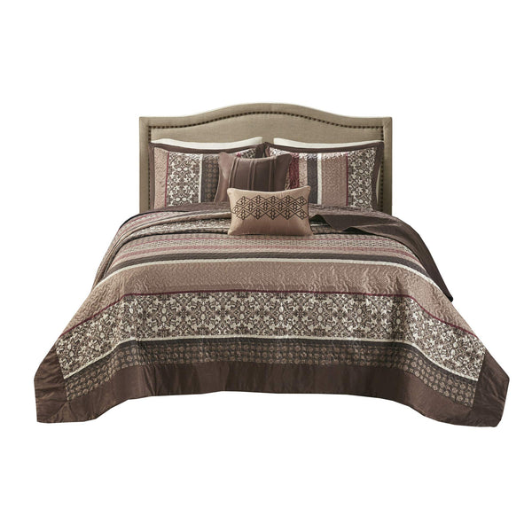 5-Piece Reversible Quilted Bedspread Set – Oversized King & Queen