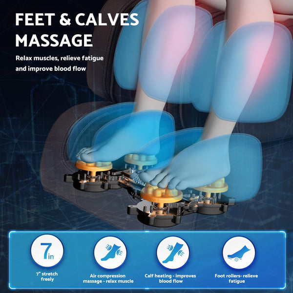 Zero Gravity Full Body Massage Chair with Shiatsu, Heat & Bluetooth