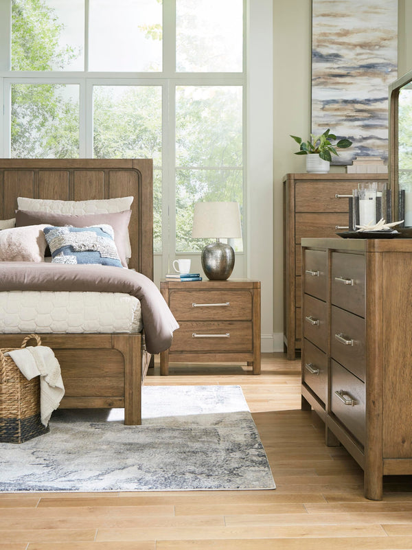6-Drawer Bedroom Dresser – Hardwood & Hickory Veneer, Light Brown