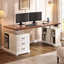 63" Electric Standing Desk with Drawers, Storage & Power Outlets