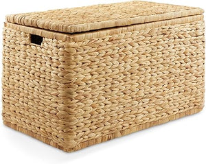 Wicker Storage Trunk with Lid – Collapsible Rattan Chest