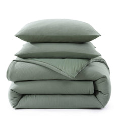 Cotton Gauze Comforter Set with Pillowcases – Paradiso Green