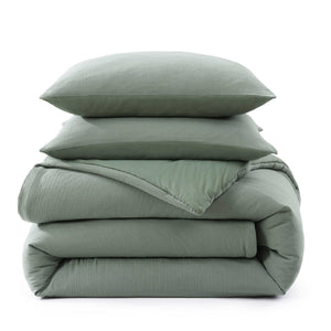 Cotton Gauze Comforter Set with Pillowcases – Paradiso Green