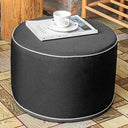 Round Outdoor Patio Ottoman – Waterproof Foam-Filled Footrest Pouf