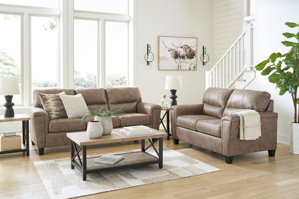 Dark Brown Faux Leather Loveseat