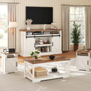 Farmhouse 4-Piece Living Room Furniture Set with 66" TV Stand, Coffee Table & 2 End Tables