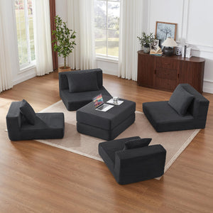Modular Sectional Sofa with Ottoman – Convertible Cloud Couch