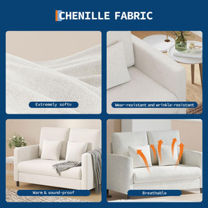 52" Loveseat Sofa for Small Spaces – Mid-Century Accent Couch