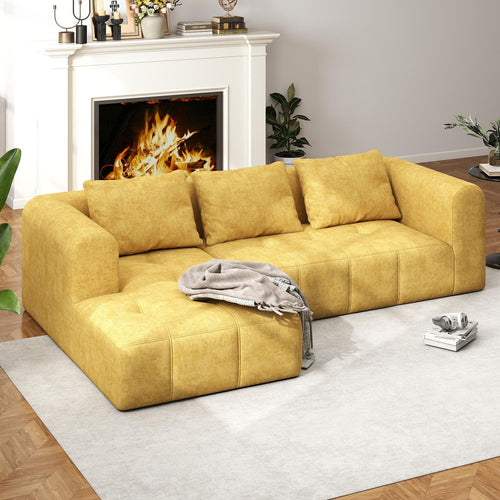 L-Shaped Modular Sectional Sofa with Deep Seat