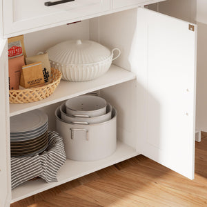 Sideboard Buffet Cabinet with Drawers, Doors & Adjustable Shelves