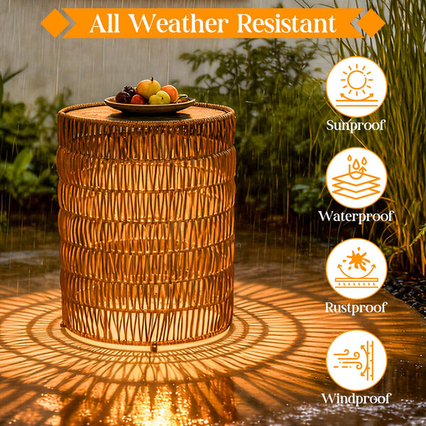 Bohemian Solar Outdoor Side Tables Set of 3