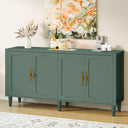 63" Wood Sideboard Buffet Cabinet with Adjustable Shelves – Forest Green
