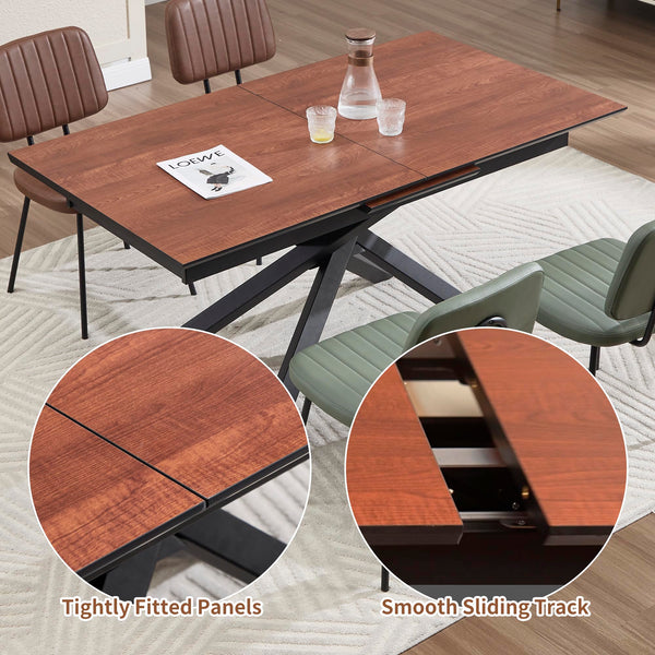 Extendable Dining Table 63"-78.7" | Seats 6-10 | Walnut