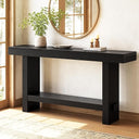 63-Inch Solid Wood Console Table with Lower Shelf