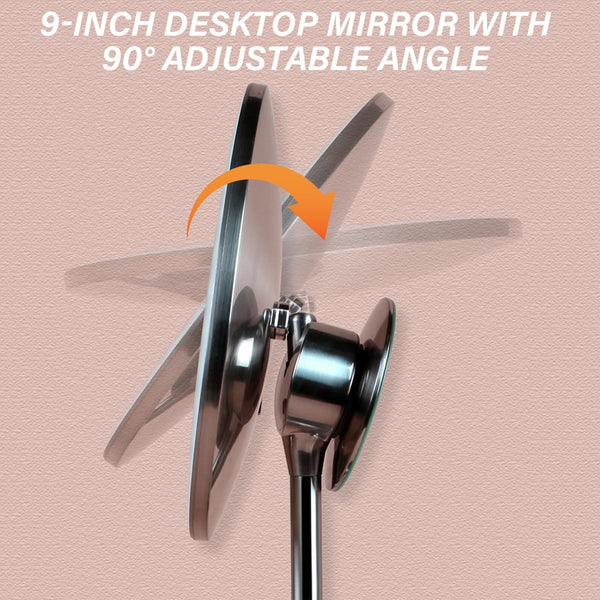 9-Inch LED Makeup Mirror with 5X & 10X Magnification