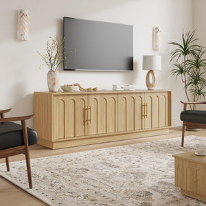 Mid-Century Modern TV Stand for 75 Inch TV – 67" Arched Media Console