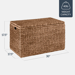 Water Hyacinth Storage Trunk with Lid & Handles