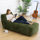 Giant Memory Foam Bean Bag Lounger Chair with Faux Fur & Side Pockets
