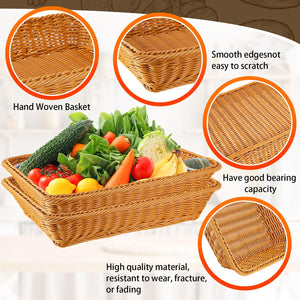 Wicker Bread & Serving Baskets – Set of 10