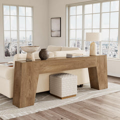78" Sofa Console Table – Natural Oak